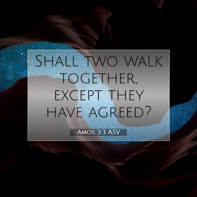Picture 07 - Amos 3:3 ASV - Shall two walk together, except they have - Bible Verse Picture