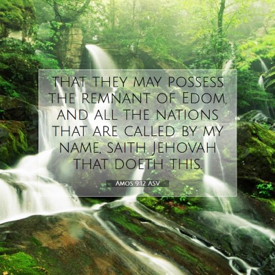 Picture 07 - Amos 9:12 ASV - that they may possess the remnant of Edom, and - Bible Verse Picture