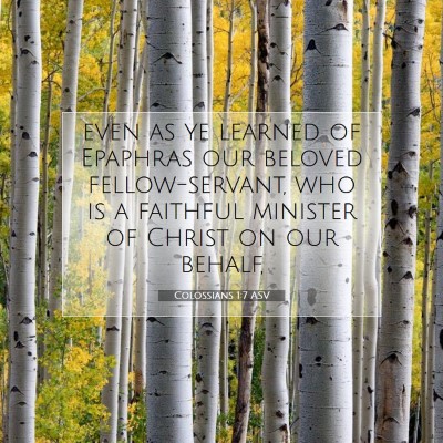 Picture 07 - Colossians 1:7 ASV - even as ye learned of Epaphras our beloved - Bible Verse Picture