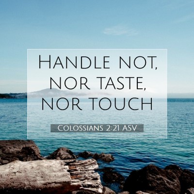 Picture 07 - Colossians 2:21 ASV - Handle not, nor taste, nor - Bible Verse Picture