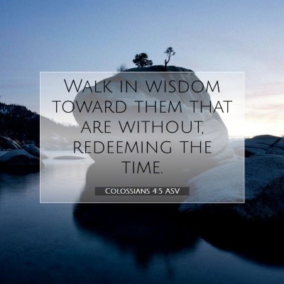 Picture 07 - Colossians 4:5 ASV - Walk in wisdom toward them that are without, - Bible Verse Picture