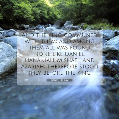 Picture 07 - Daniel 1:19 ASV - And the king communed with them; and among them - Bible Verse Picture