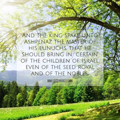 Picture 07 - Daniel 1:3 ASV - And the king spake unto Ashpenaz the master of - Bible Verse Picture
