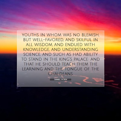 Picture 07 - Daniel 1:4 ASV - youths in whom was no blemish, but well-favored, - Bible Verse Picture