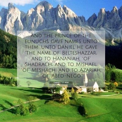 Picture 07 - Daniel 1:7 ASV - And the prince of the eunuchs gave names unto - Bible Verse Picture