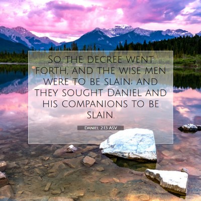 Picture 07 - Daniel 2:13 ASV - So the decree went forth, and the wise men were - Bible Verse Picture
