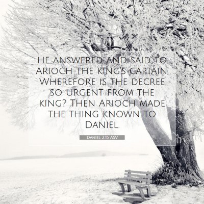 Picture 07 - Daniel 2:15 ASV - he answered and said to Arioch the king's - Bible Verse Picture