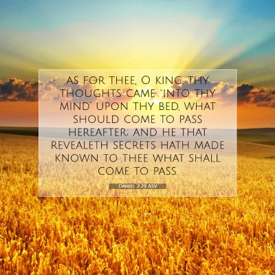 Picture 07 - Daniel 2:29 ASV - as for thee, O king, thy thoughts came `into thy - Bible Verse Picture