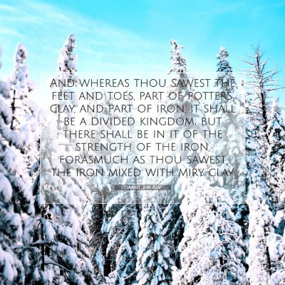 Picture 07 - Daniel 2:41 ASV - And whereas thou sawest the feet and toes, part - Bible Verse Picture