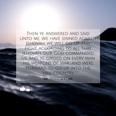 Picture 07 - Deuteronomy 1:41 ASV - Then ye answered and said unto me, We have sinned - Bible Verse Picture