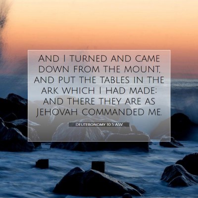 Picture 07 - Deuteronomy 10:5 ASV - And I turned and came down from the mount, and - Bible Verse Picture