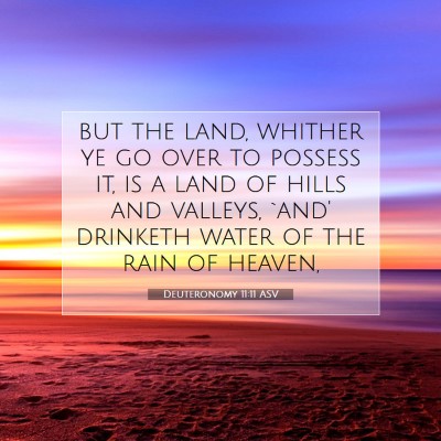 Picture 07 - Deuteronomy 11:11 ASV - but the land, whither ye go over to possess it, - Bible Verse Picture