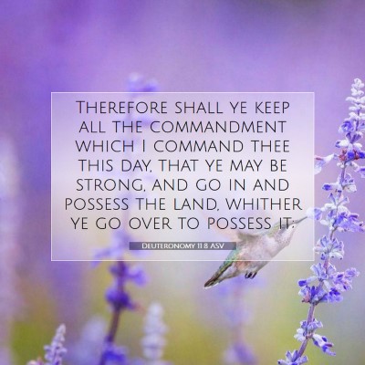 Picture 07 - Deuteronomy 11:8 ASV - Therefore shall ye keep all the commandment which - Bible Verse Picture