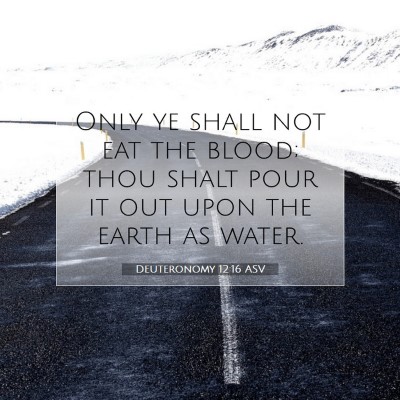 Picture 07 - Deuteronomy 12:16 ASV - Only ye shall not eat the blood; thou shalt pour - Bible Verse Picture