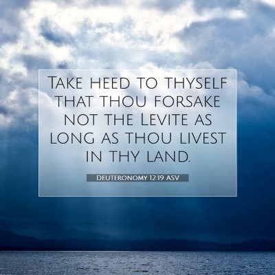 Picture 07 - Deuteronomy 12:19 ASV - Take heed to thyself that thou forsake not the - Bible Verse Picture