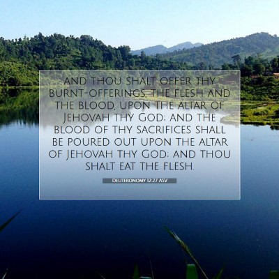 Picture 07 - Deuteronomy 12:27 ASV - and thou shalt offer thy burnt-offerings, the - Bible Verse Picture