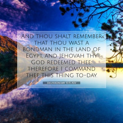 Picture 07 - Deuteronomy 15:15 ASV - And thou shalt remember that thou wast a bondman - Bible Verse Picture