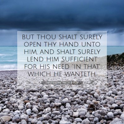 Picture 07 - Deuteronomy 15:8 ASV - but thou shalt surely open thy hand unto him, and - Bible Verse Picture