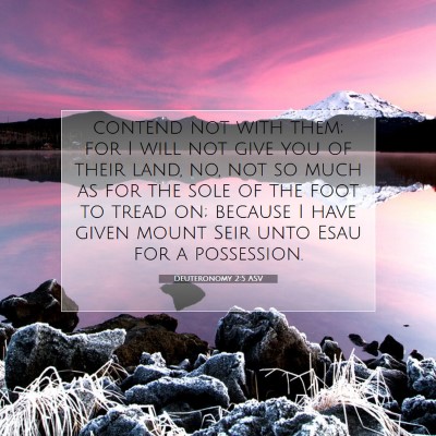 Picture 07 - Deuteronomy 2:5 ASV - contend not with them; for I will not give you of - Bible Verse Picture