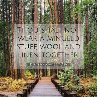 Picture 07 - Deuteronomy 22:11 ASV - Thou shalt not wear a mingled stuff, wool and - Bible Verse Picture