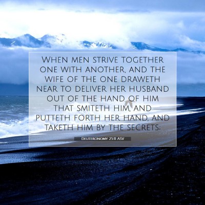 Picture 07 - Deuteronomy 25:11 ASV - When men strive together one with another, and - Bible Verse Picture