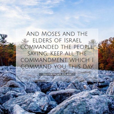 Picture 07 - Deuteronomy 27:1 ASV - And Moses and the elders of Israel commanded the - Bible Verse Picture