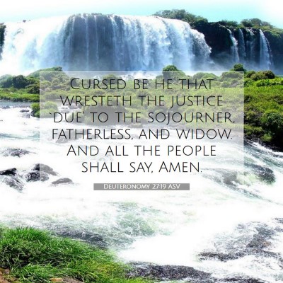 Picture 07 - Deuteronomy 27:19 ASV - Cursed be he that wresteth the justice `due' to - Bible Verse Picture