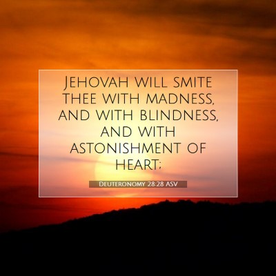 Picture 07 - Deuteronomy 28:28 ASV - Jehovah will smite thee with madness, and with - Bible Verse Picture