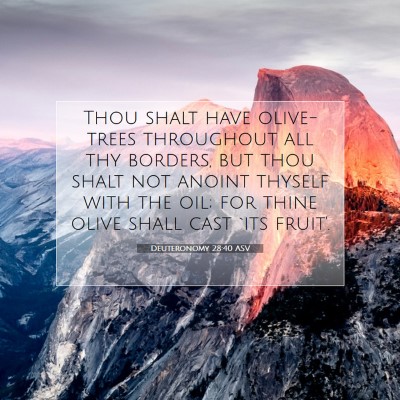 Picture 07 - Deuteronomy 28:40 ASV - Thou shalt have olive-trees throughout all thy - Bible Verse Picture