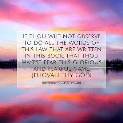 Picture 07 - Deuteronomy 28:58 ASV - If thou wilt not observe to do all the words of - Bible Verse Picture