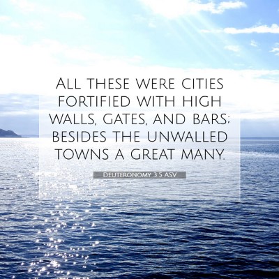 Picture 07 - Deuteronomy 3:5 ASV - All these were cities fortified with high walls, - Bible Verse Picture