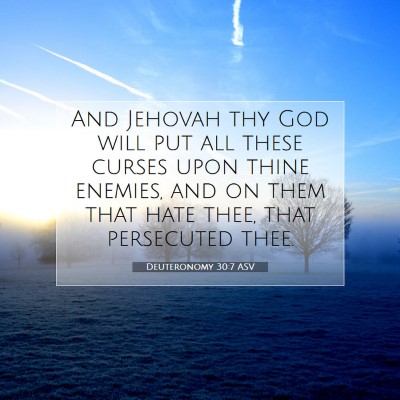 Picture 07 - Deuteronomy 30:7 ASV - And Jehovah thy God will put all these curses - Bible Verse Picture
