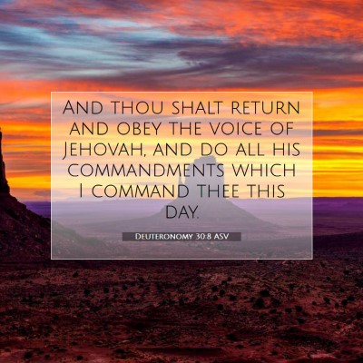 Picture 07 - Deuteronomy 30:8 ASV - And thou shalt return and obey the voice of - Bible Verse Picture
