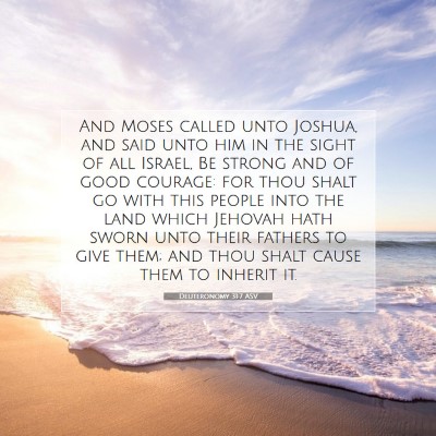Picture 07 - Deuteronomy 31:7 ASV - And Moses called unto Joshua, and said unto him - Bible Verse Picture