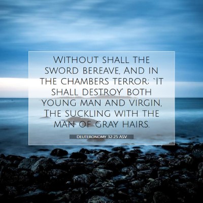 Picture 07 - Deuteronomy 32:25 ASV - Without shall the sword bereave, And in the - Bible Verse Picture