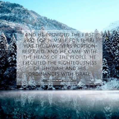 Picture 07 - Deuteronomy 33:21 ASV - And he provided the first part for himself, For - Bible Verse Picture