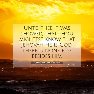 Picture 07 - Deuteronomy 4:35 ASV - Unto thee it was showed, that thou mightest know - Bible Verse Picture