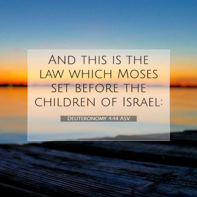 Picture 07 - Deuteronomy 4:44 ASV - And this is the law which Moses set before the - Bible Verse Picture