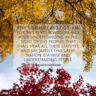 Picture 07 - Deuteronomy 4:6 ASV - Keep therefore and do them; for this is your - Bible Verse Picture