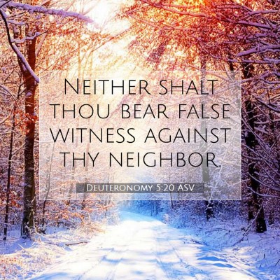 Picture 07 - Deuteronomy 5:20 ASV - Neither shalt thou bear false witness against thy - Bible Verse Picture