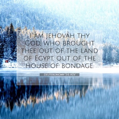 Picture 07 - Deuteronomy 5:6 ASV - I am Jehovah thy God, who brought thee out of the - Bible Verse Picture