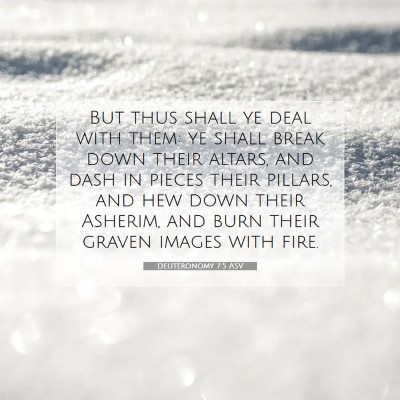 Picture 07 - Deuteronomy 7:5 ASV - But thus shall ye deal with them: ye shall break - Bible Verse Picture