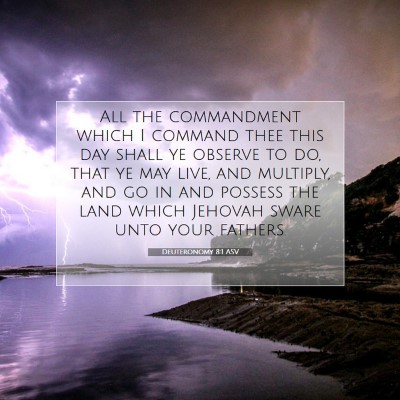 Picture 07 - Deuteronomy 8:1 ASV - All the commandment which I command thee this day - Bible Verse Picture