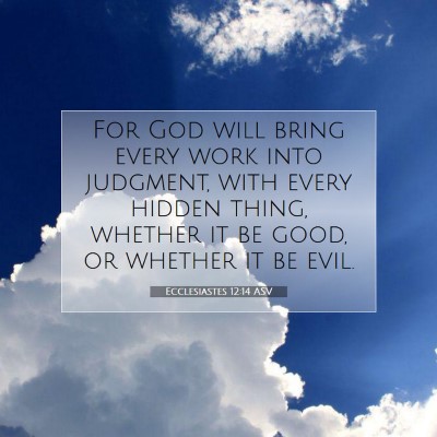 Picture 07 - Ecclesiastes 12:14 ASV - For God will bring every work into judgment, with - Bible Verse Picture