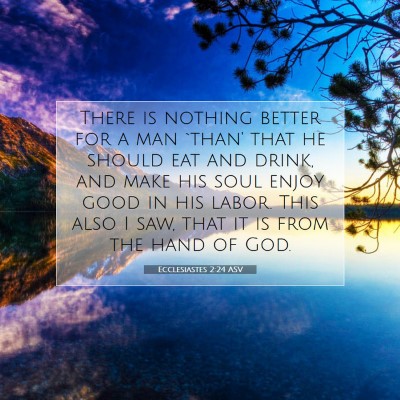 Picture 07 - Ecclesiastes 2:24 ASV - There is nothing better for a man `than' that he - Bible Verse Picture