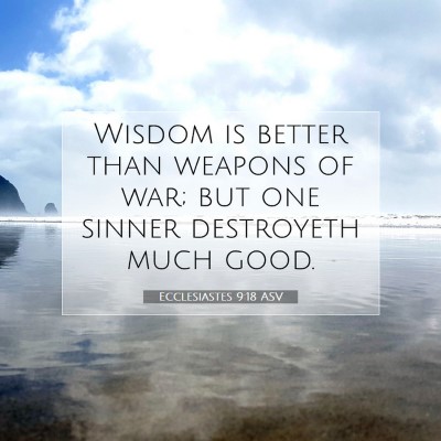 Picture 07 - Ecclesiastes 9:18 ASV - Wisdom is better than weapons of war; but one - Bible Verse Picture