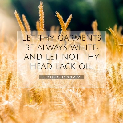 Picture 07 - Ecclesiastes 9:8 ASV - Let thy garments be always white; and let not thy - Bible Verse Picture