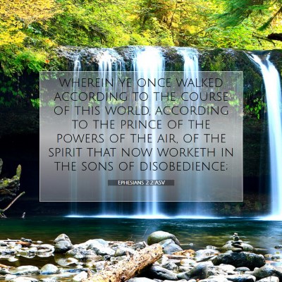 Picture 07 - Ephesians 2:2 ASV - wherein ye once walked according to the course of - Bible Verse Picture