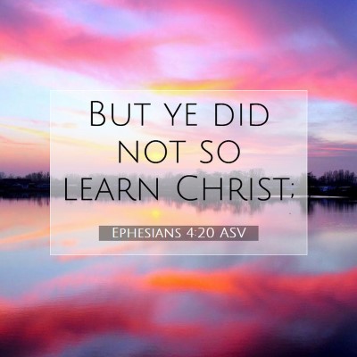 Picture 07 - Ephesians 4:20 ASV - But ye did not so learn - Bible Verse Picture