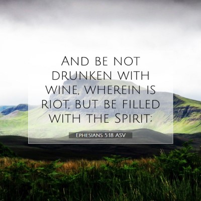 Picture 07 - Ephesians 5:18 ASV - And be not drunken with wine, wherein is riot, - Bible Verse Picture